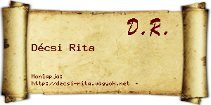 Décsi Rita névjegykártya