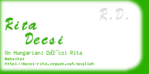 rita decsi business card